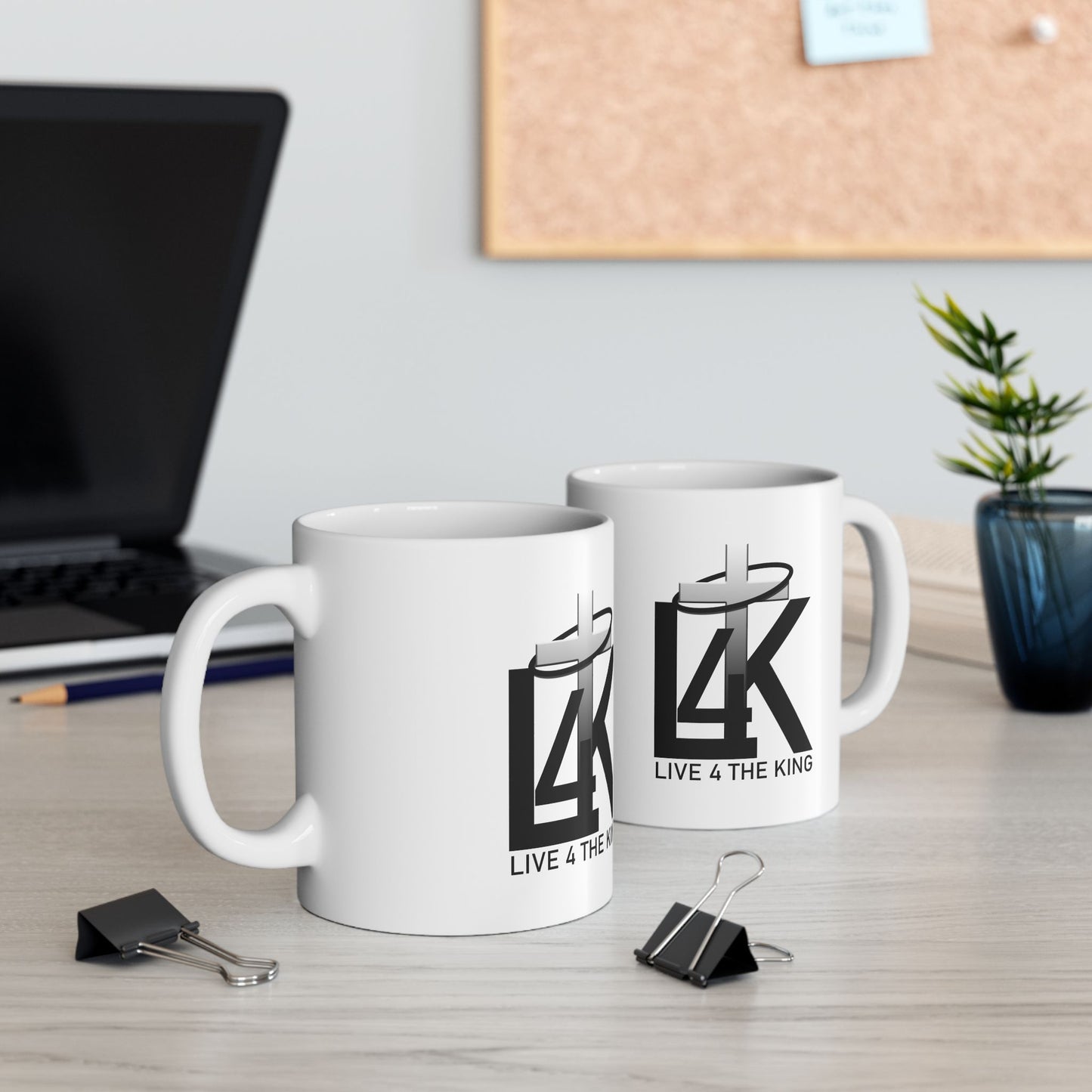 Live 4 The King Ceramic Mug - Inspirational Coffee Cup, 11oz & 15oz