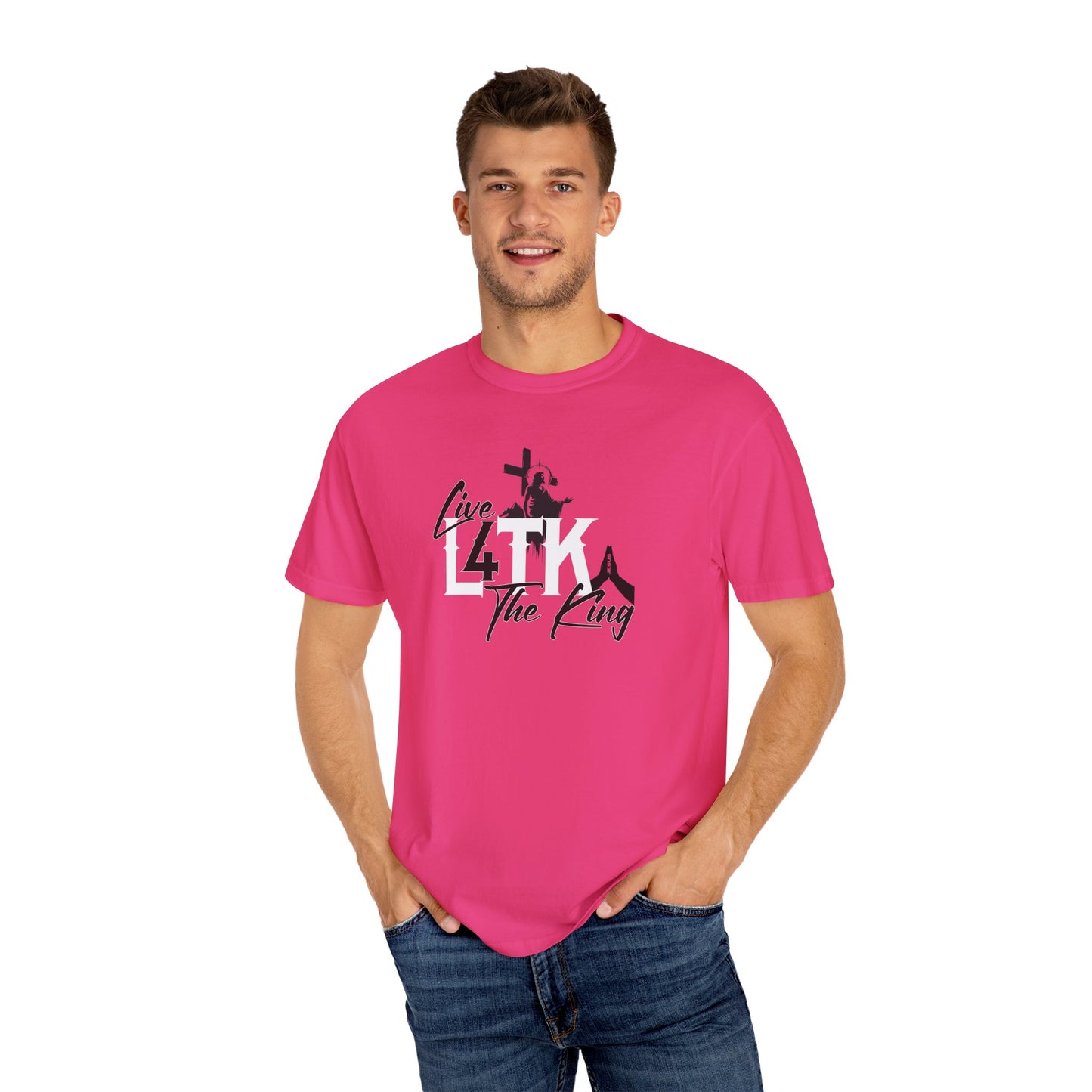 Live 4 The King! Unisex Garment-Dyed T-Shirt - Casual Spiritual Tee