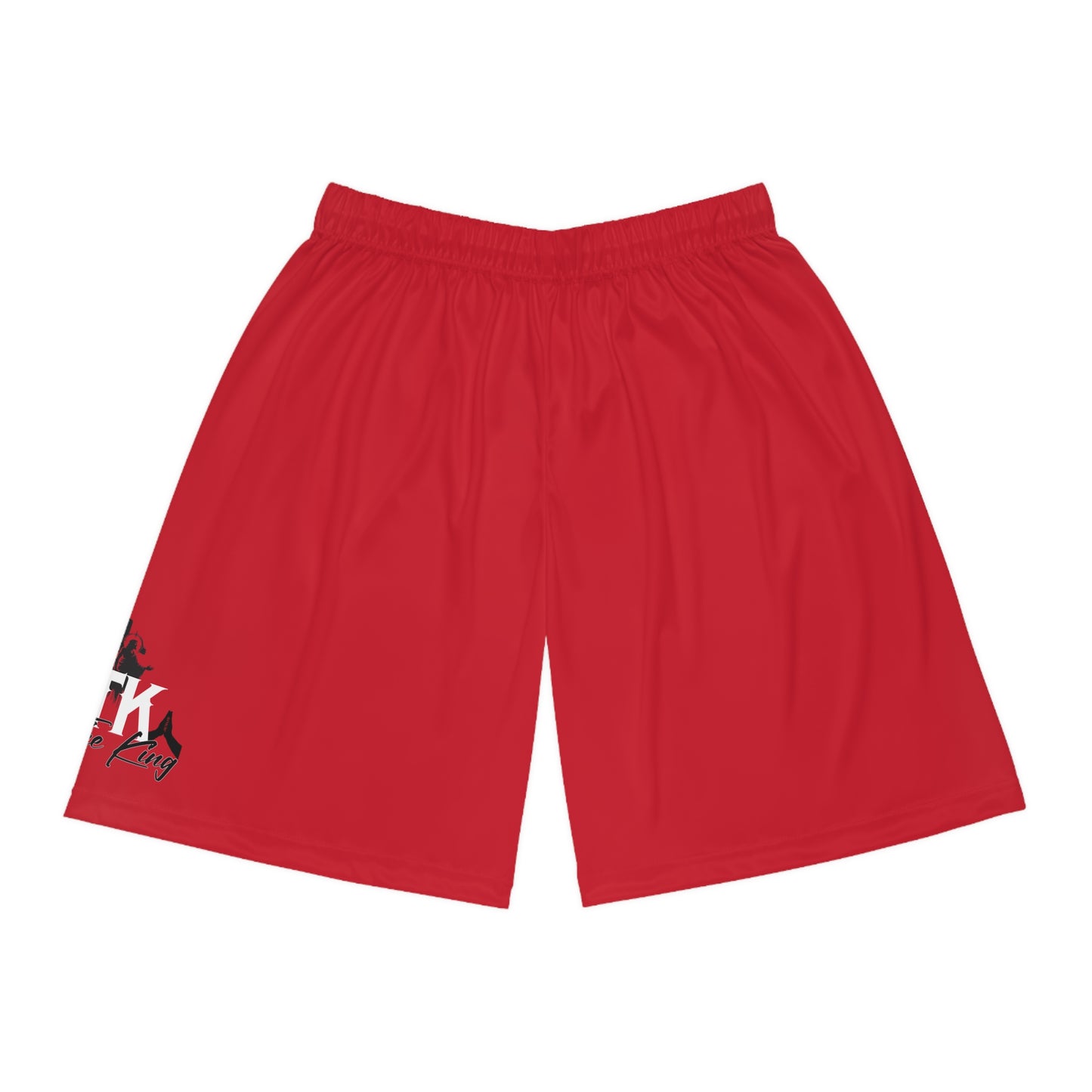Men's Basketball Shorts – Sporty Red Athletic Wear with Graphic Design