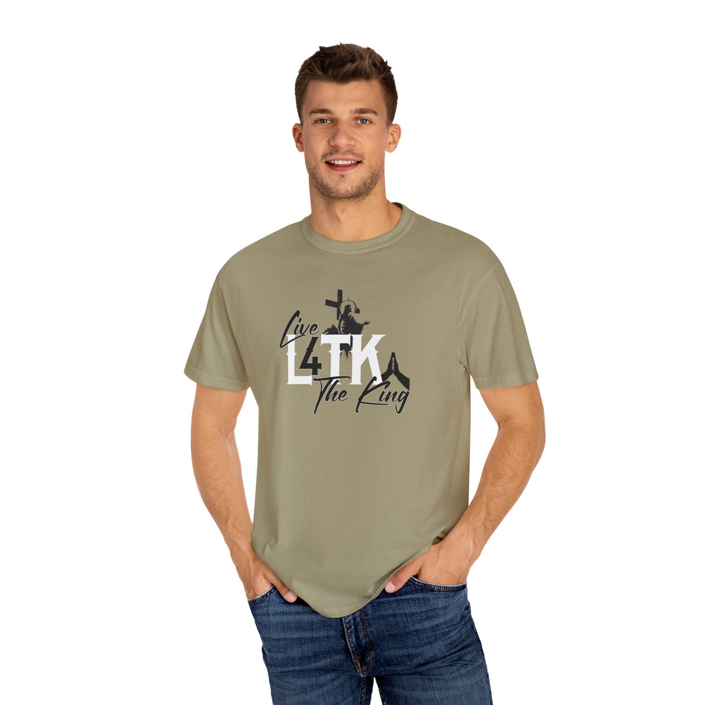 Live 4 The King! Unisex Garment-Dyed T-Shirt - Casual Spiritual Tee