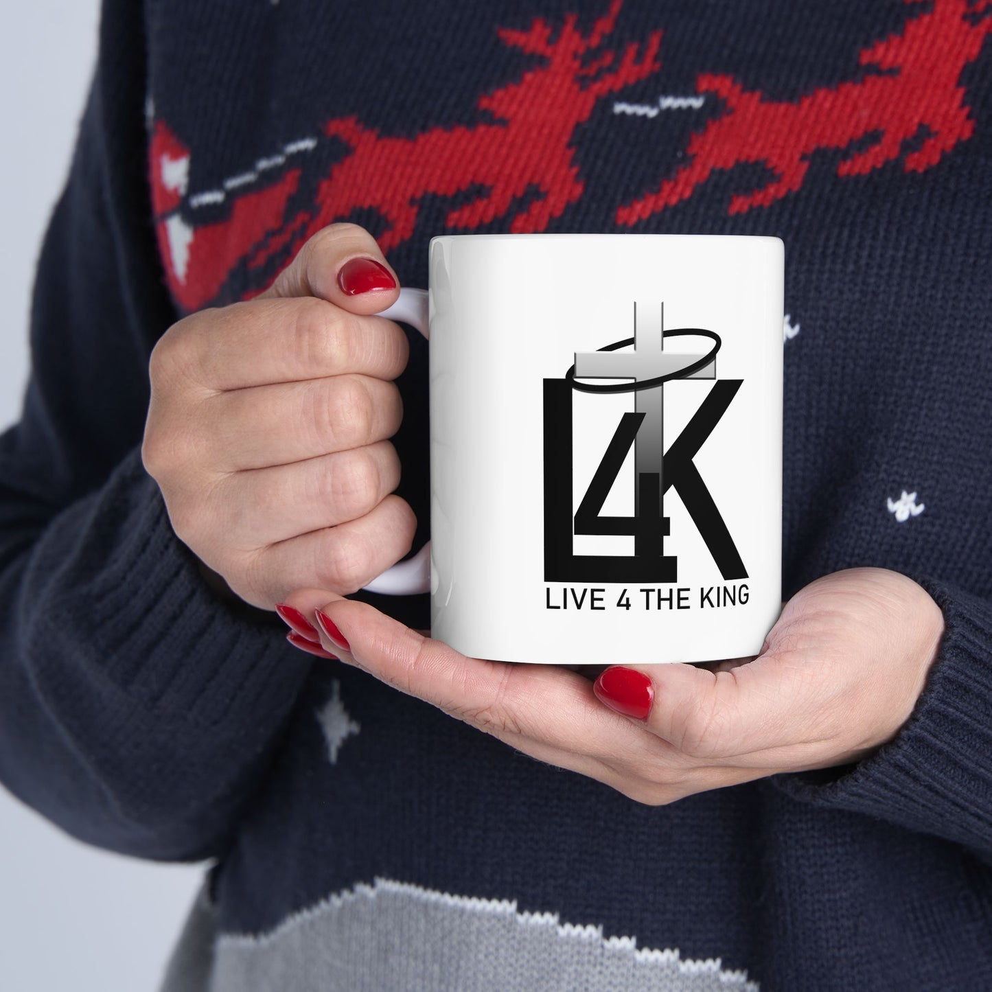 Live 4 The King Ceramic Mug - Inspirational Coffee Cup, 11oz & 15oz