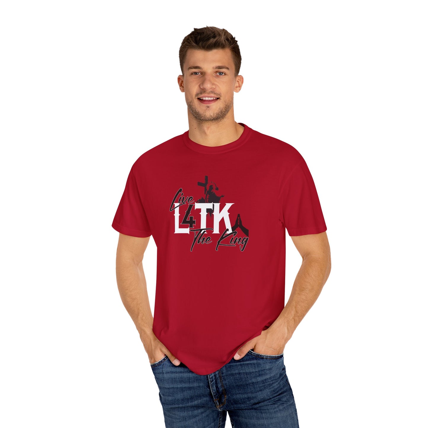Live 4 The King! Unisex Garment-Dyed T-Shirt - Casual Spiritual Tee