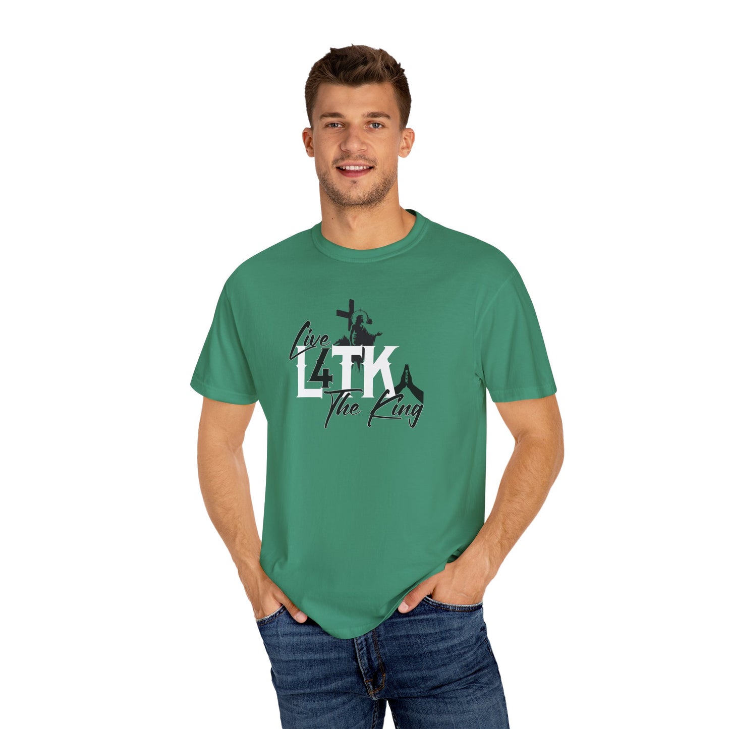 Live 4 The King! Unisex Garment-Dyed T-Shirt - Casual Spiritual Tee