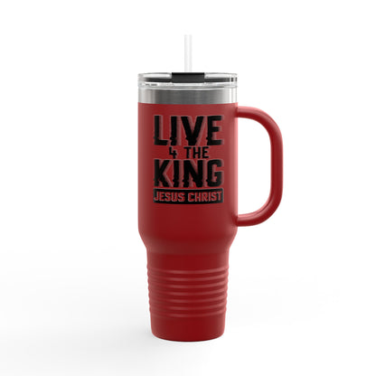 Live for the King Insulated Travel Mug | 40oz Christian Mug for Coffee Lovers, Outdoor Adventures, Gifts