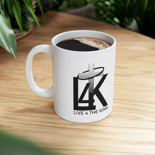 Live 4 The King Ceramic Mug - Inspirational Coffee Cup, 11oz & 15oz