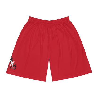 Men's Basketball Shorts – Sporty Red Athletic Wear with Graphic Design
