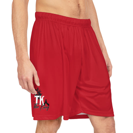 Men's Basketball Shorts – Sporty Red Athletic Wear with Graphic Design