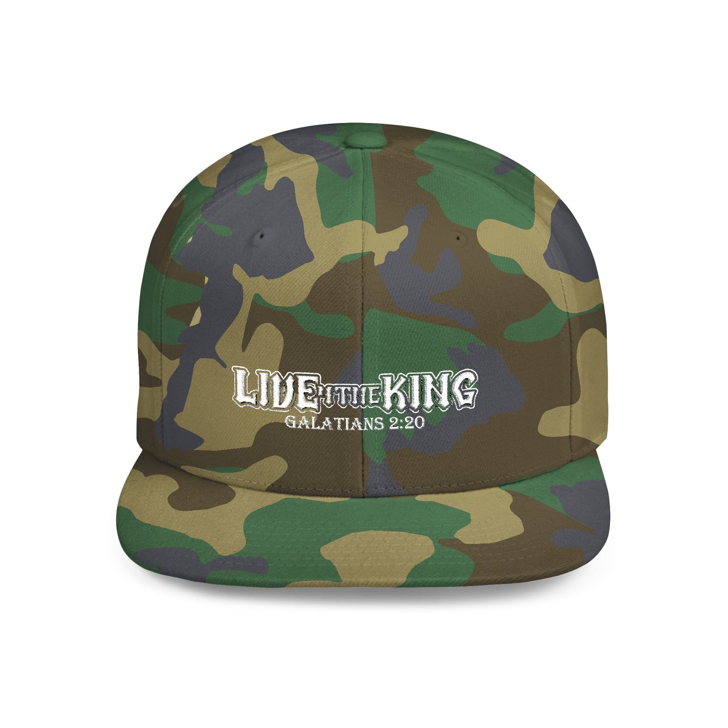 Live Like a King Flat Bill Snapback Cap - Inspirational Christian Hat