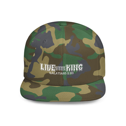Live Like a King Flat Bill Snapback Cap - Inspirational Christian Hat