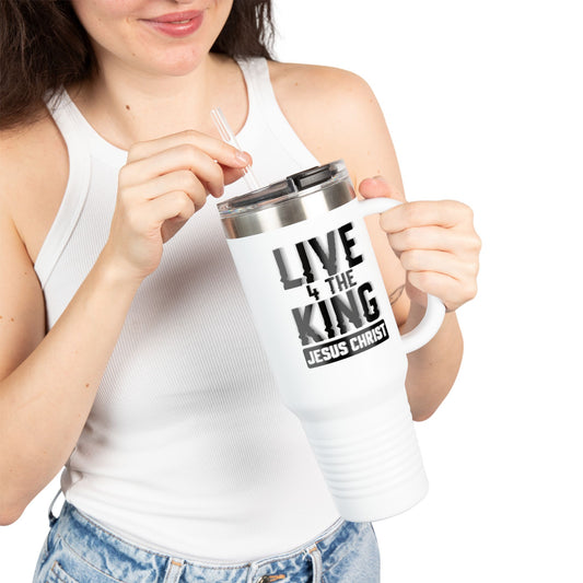 Live for the King Insulated Travel Mug | 40oz Christian Mug for Coffee Lovers, Outdoor Adventures, Gifts
