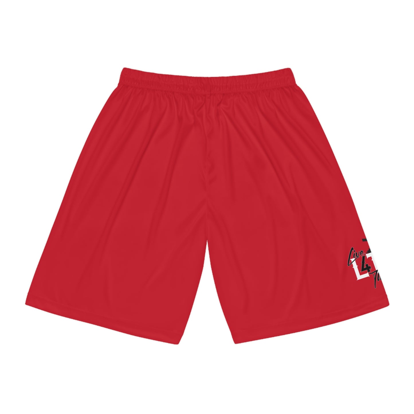 Men's Basketball Shorts – Sporty Red Athletic Wear with Graphic Design