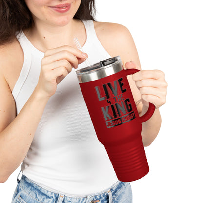 Live for the King Insulated Travel Mug | 40oz Christian Mug for Coffee Lovers, Outdoor Adventures, Gifts