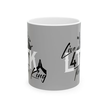 Inspirational Ceramic Mug - 'The King Lives' Design (11oz, 15oz)